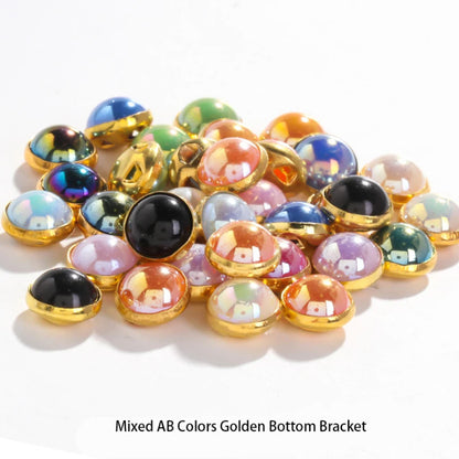 Pearl Buttons Imitation Pearl High Brightness Flat Bottom Half Side Pearl Hand Sewn Diy Accessories